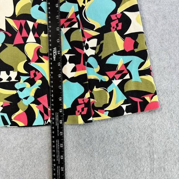 Talbots Multicolor Print Side Zip Pleated Skirt Womens Size 4 Stretch Cotton - Picture 7 of 9